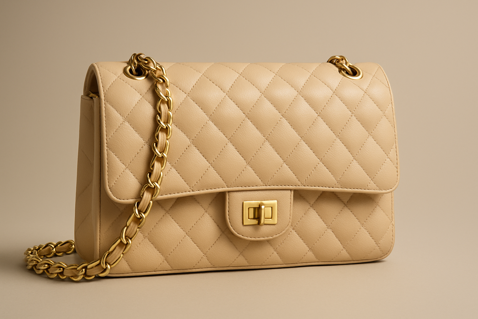 Chanel Classic Flap beige clair — Printemps-Été 2026 (light gold)