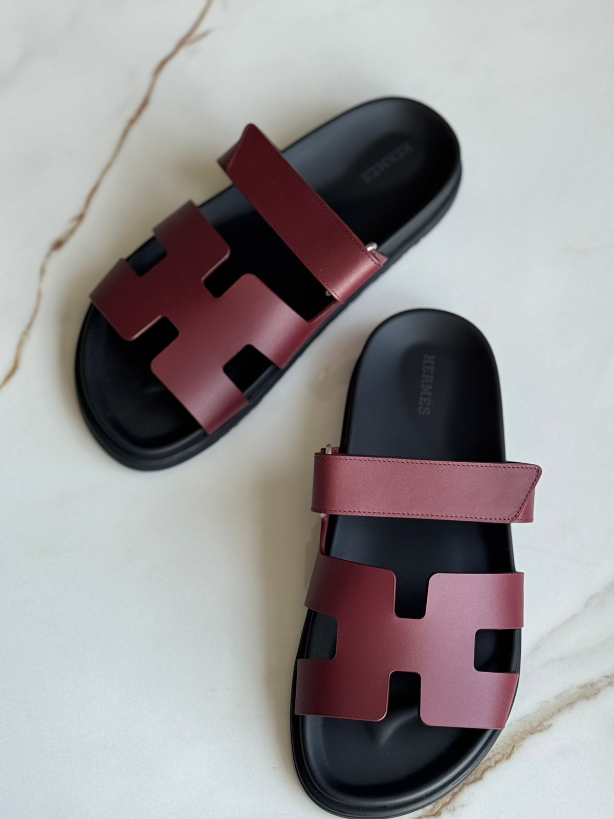 Sandales Chypre en cuir d’agneau rouge H