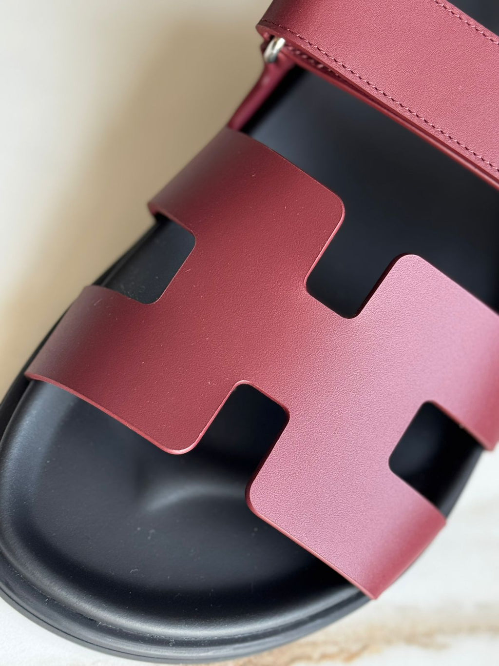 Sandales Chypre en cuir d’agneau rouge H